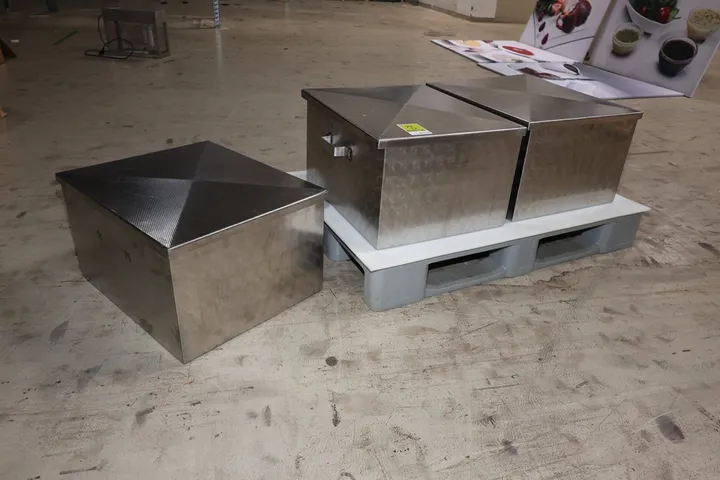3 x Edelstahl Wannen Maße: 63 x 53 x 35 cm